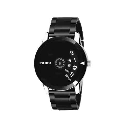 Trendy Solar Black Dial Watch for Men